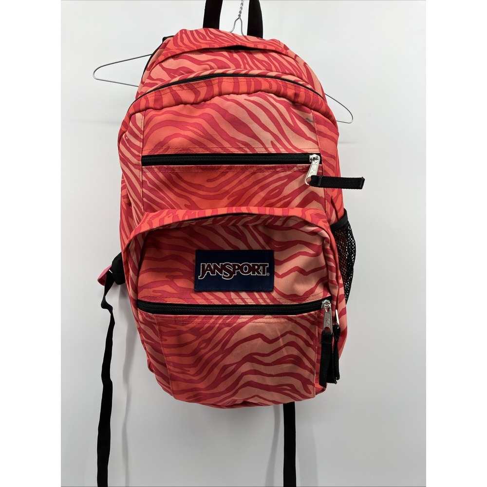 Jansport Backpack Large Student With Many Pockets Pink Red Orange EUC